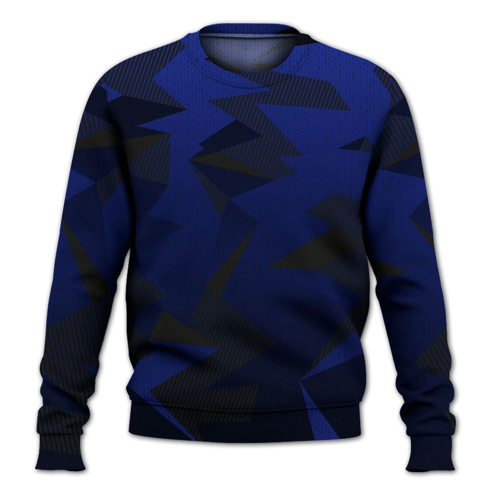 Knitted Sweater To Match Air Max Plus Black Racer Blue - Geometric Camouflage Pattern