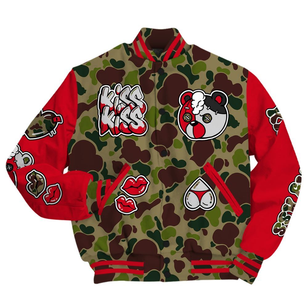 Varsity Jacket To Match Air Max 90 Duck Camo Red - Kiss My Hugz All Over Print