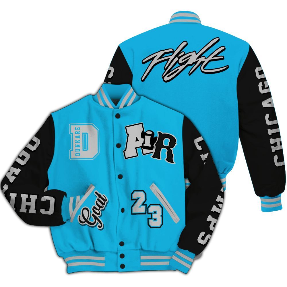 Varsity Jacket To Match Black University Blue 2026 14s - AIR Number 23 GOAT All Over Print