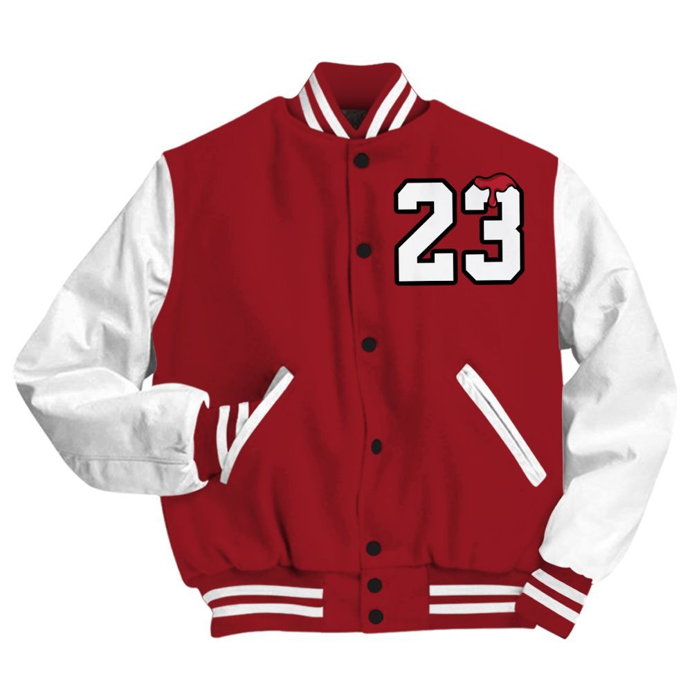 Varsity Jacket To Match High Black Toe Reimagined 1s - Custom Name Number 23 Drip All Over Print