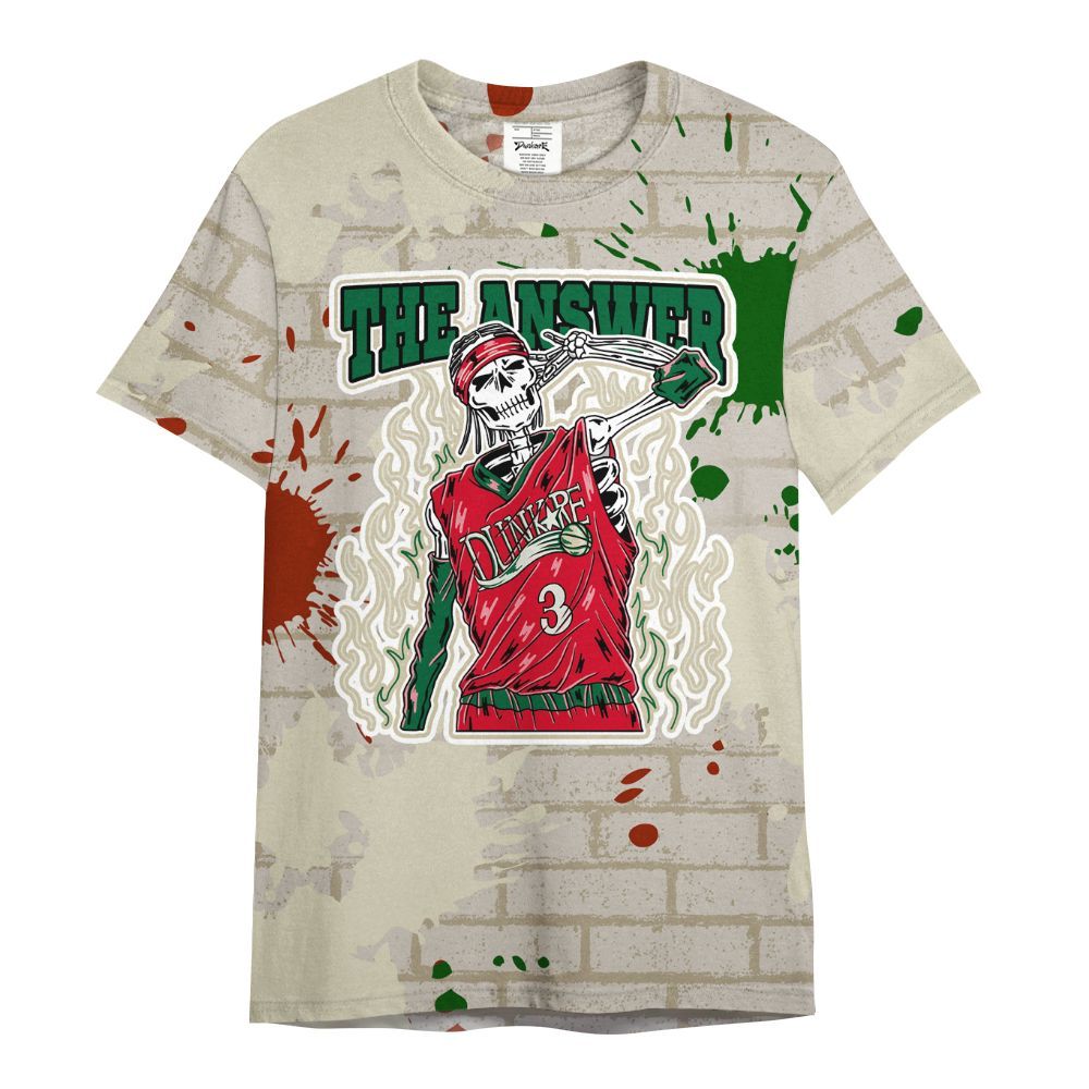 Shirt To Match El Grito 5s - Allen Answer Skeleton Brick All Over Print