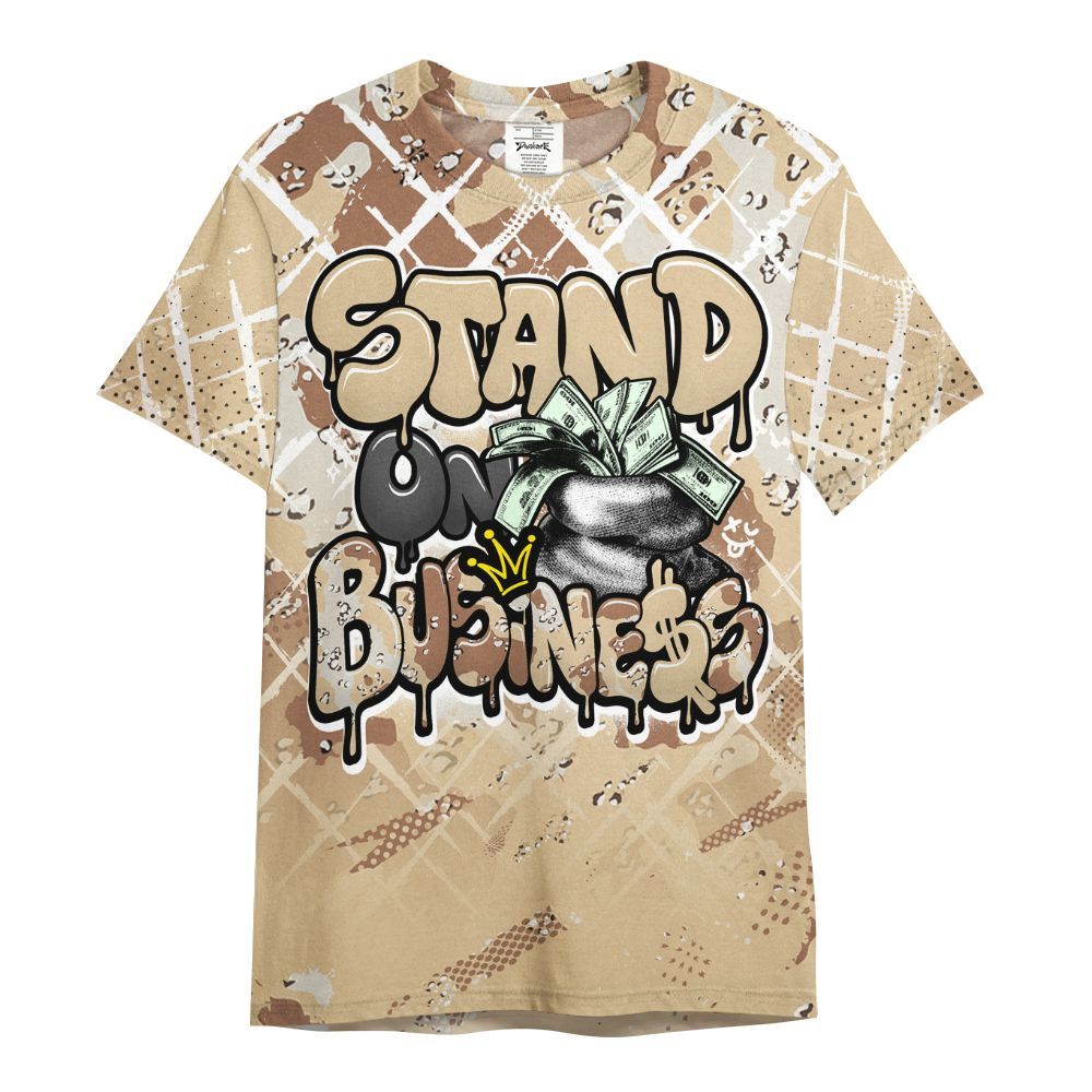 Shirt To Match Desert Camo 3s - Halftone Stand Business Dripping All Over Print