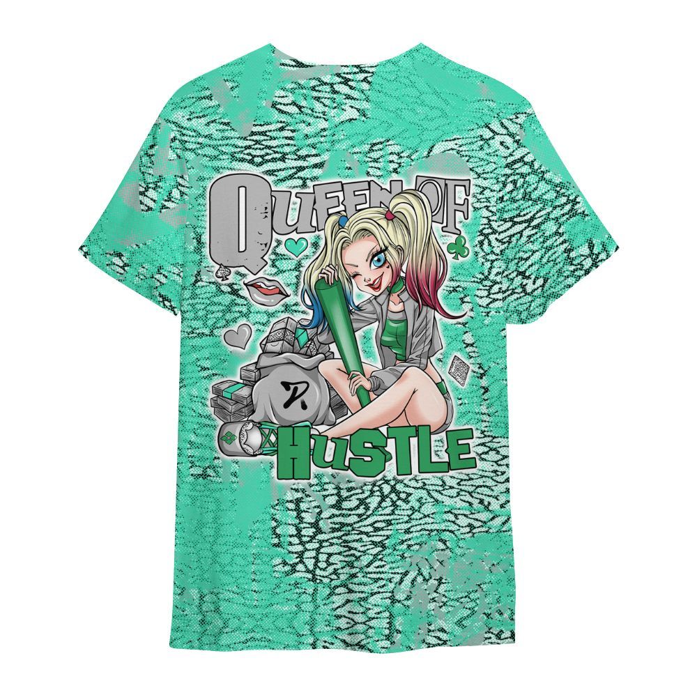 Shirt To Match Black Green Glow 3s - Hustles Quiinn Heart Grunge All Over Print