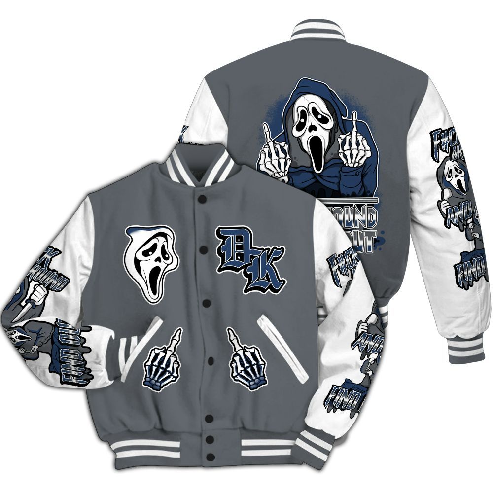 Varsity Jacket To Match Flint Grey 9s - F#CK And Find Out Graphic All Over Print