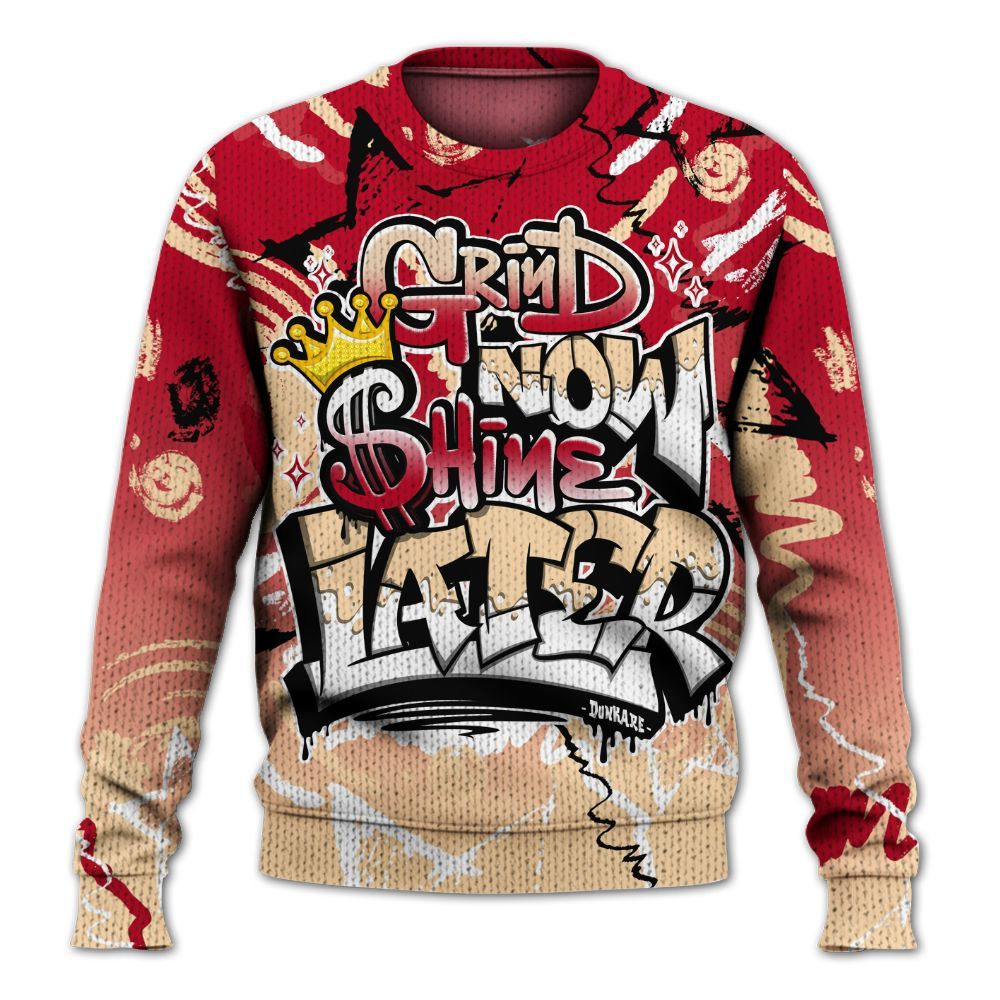 Sweater To Match Retro Pizza GS 4s - Grind Shine Later Drip Graphic