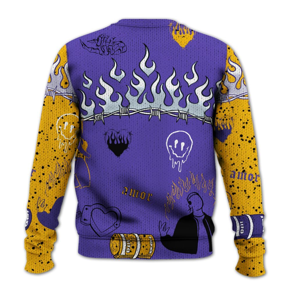 Sweater To Match Imperial Purple 4s - Snake Trust No One Graphic