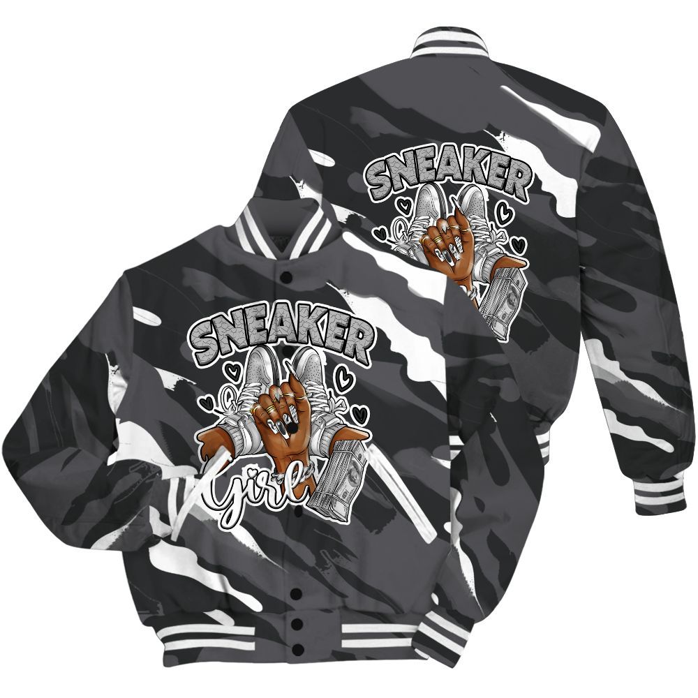 Varsity Jacket To Match White Thunder 4s Shirt - Sneakerz Girlz Colored All Over Print