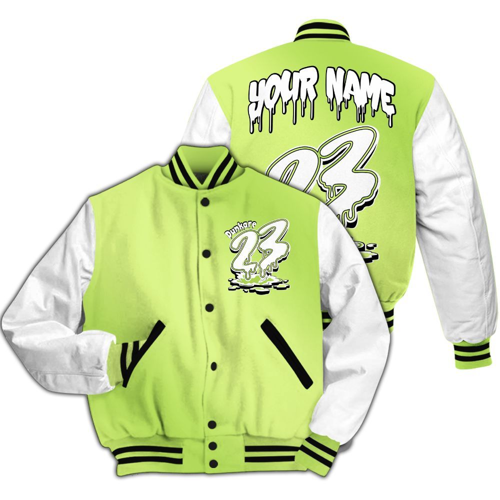Varsity Jacket To Match Air Max SNDR Volt - Custom Name 23 Drip All Over Print