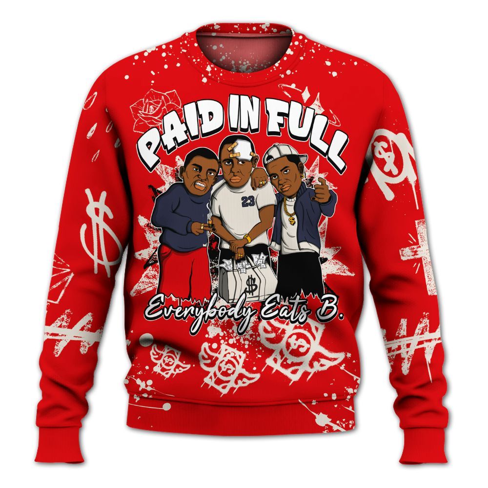 Sweatshirt To Match Low OG Howard University 1s - Everybody Paid In Full Crayon All Over Print