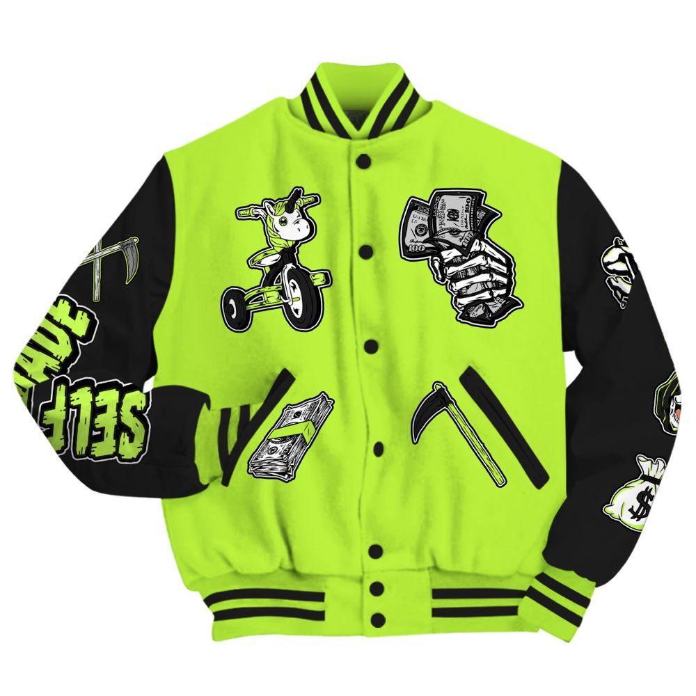 Varsity Jacket To Match Air Force 1 Low Dance Volt - Self Make Skeleton All Over Print
