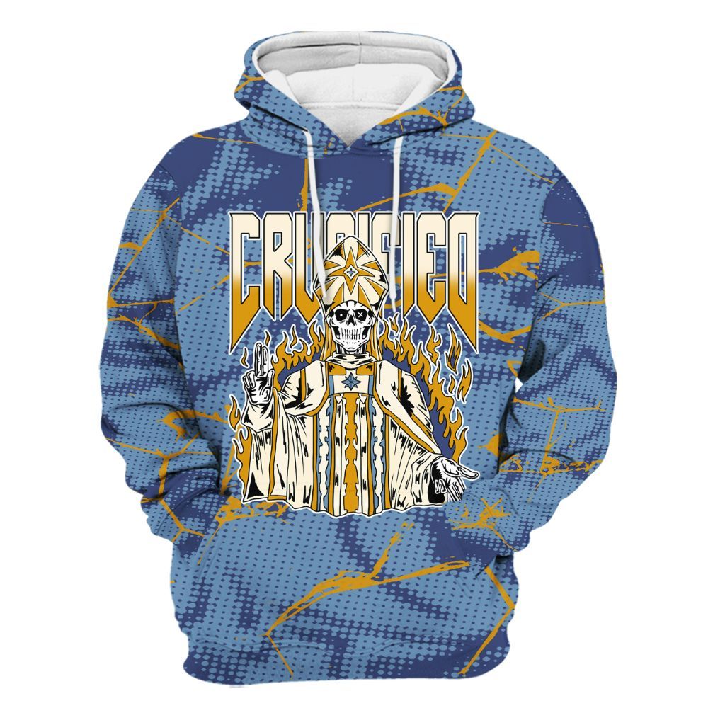 Hoodie To Match High OG First In Flight 1s - Crucified Skeleton Crack All Over Print