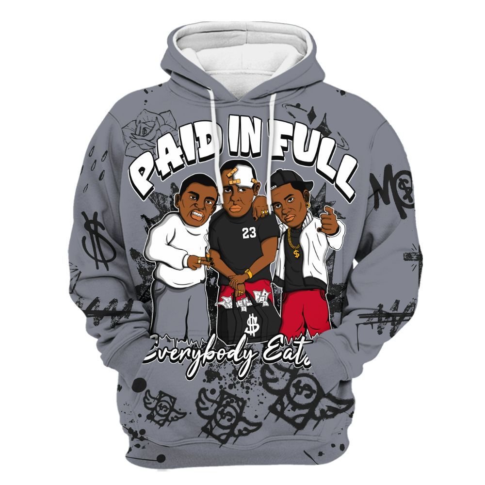 Hoodie To Match Retro Black Flint 13s - Everybody Paid In Full Crayon All Over Print