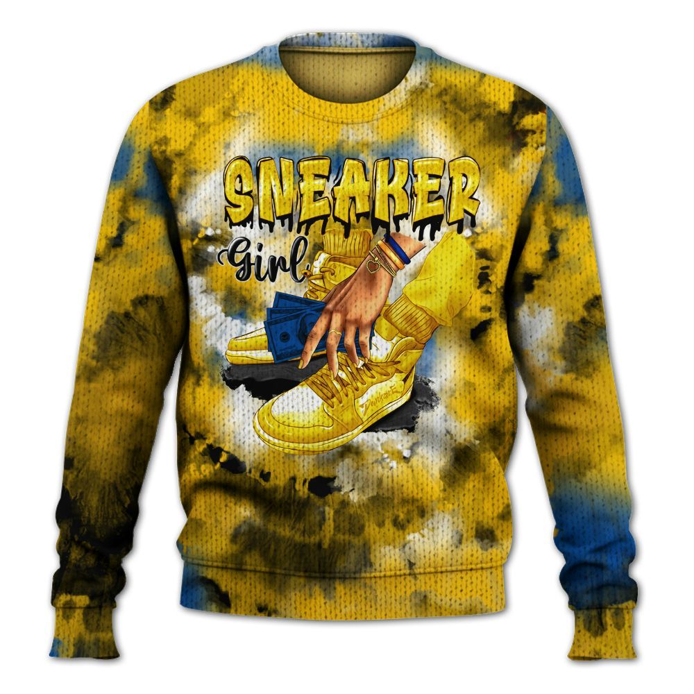 Knitted Sweater To Match High Laney 1s - SNEAKER Girl Money Drip Tie Dye