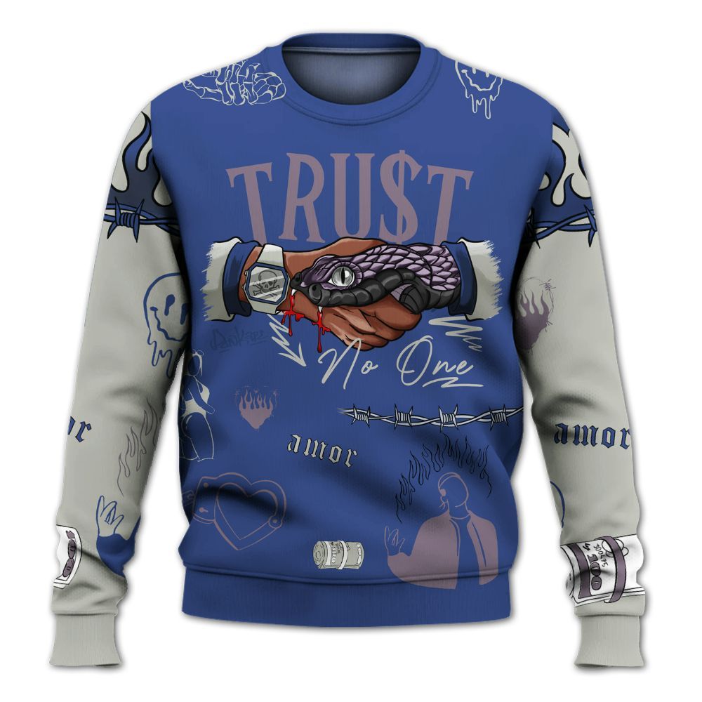 Sweatshirt To Match Low OG Voodoo Alternate 1s - Snake Trust No One All Over Print