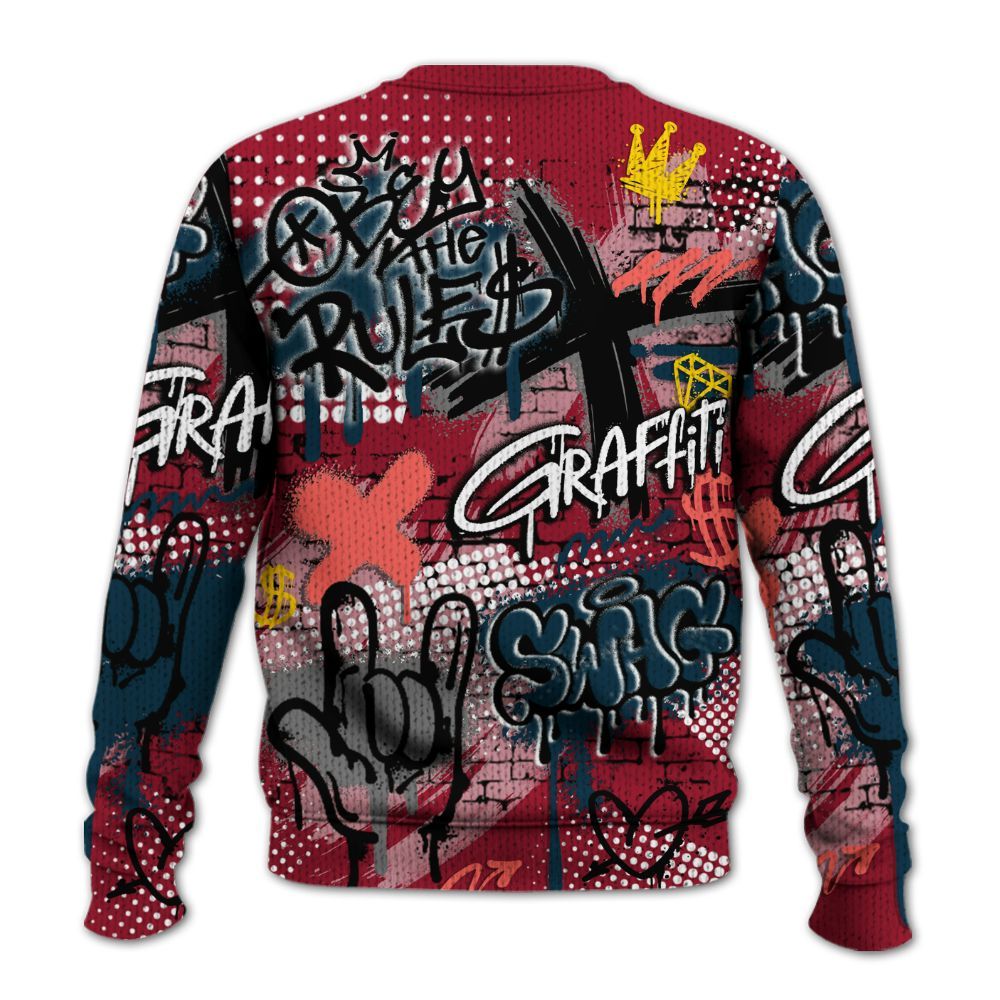 Knitted Sweater To Match Mid Multi Color 2022 1s - True It Real Graffiti Streetwear