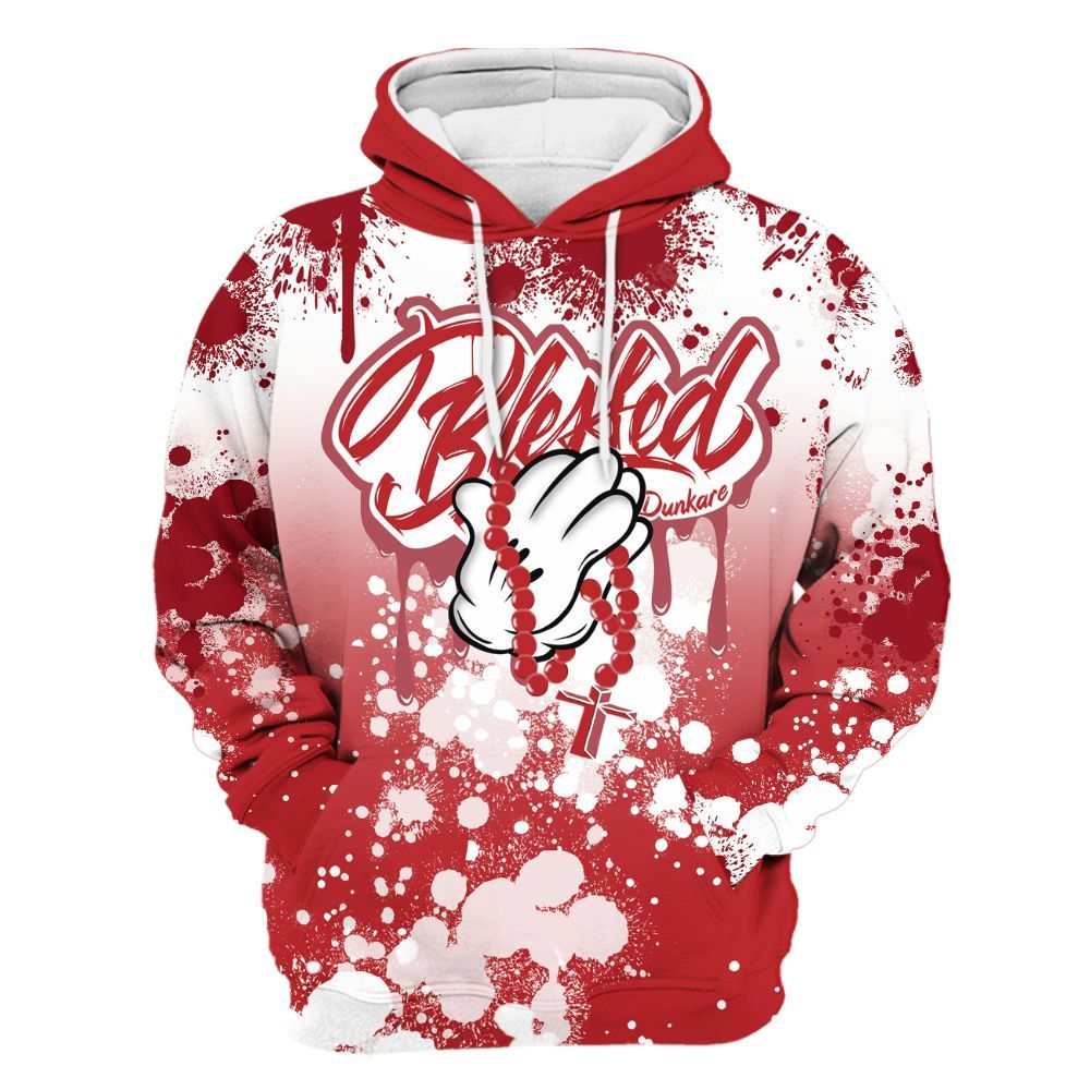 Hoodie To Match Retro Cherry 12s - God Blessed Ink Drip All Over Print