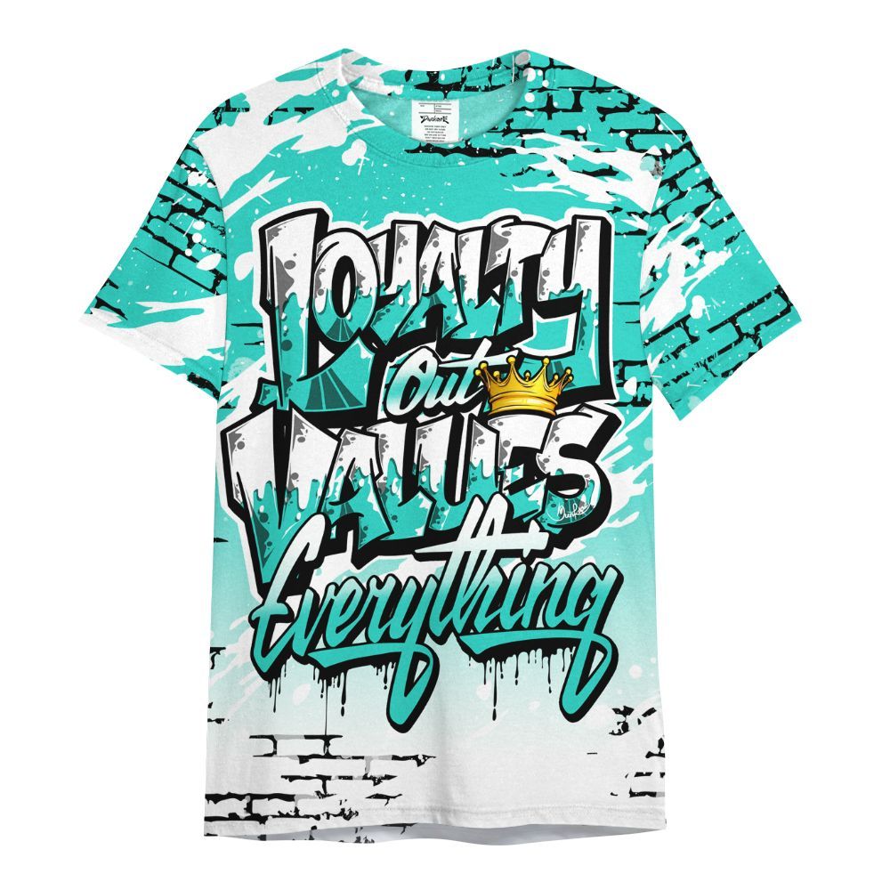 Shirt To Match Dunk Low Clear Jade - Values Of Loyalty Drip All Over Print