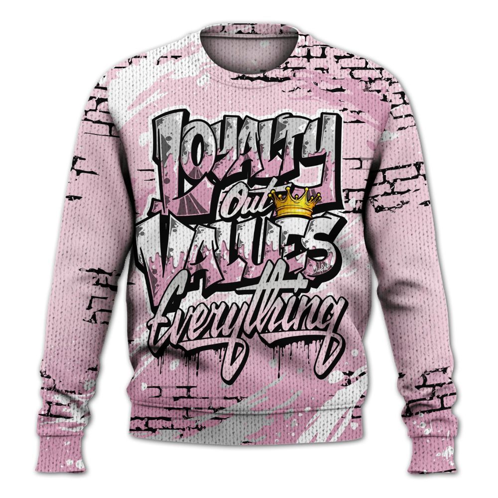 Knitted Sweater To Match Orchid 4s - Values Of Loyalty Drip