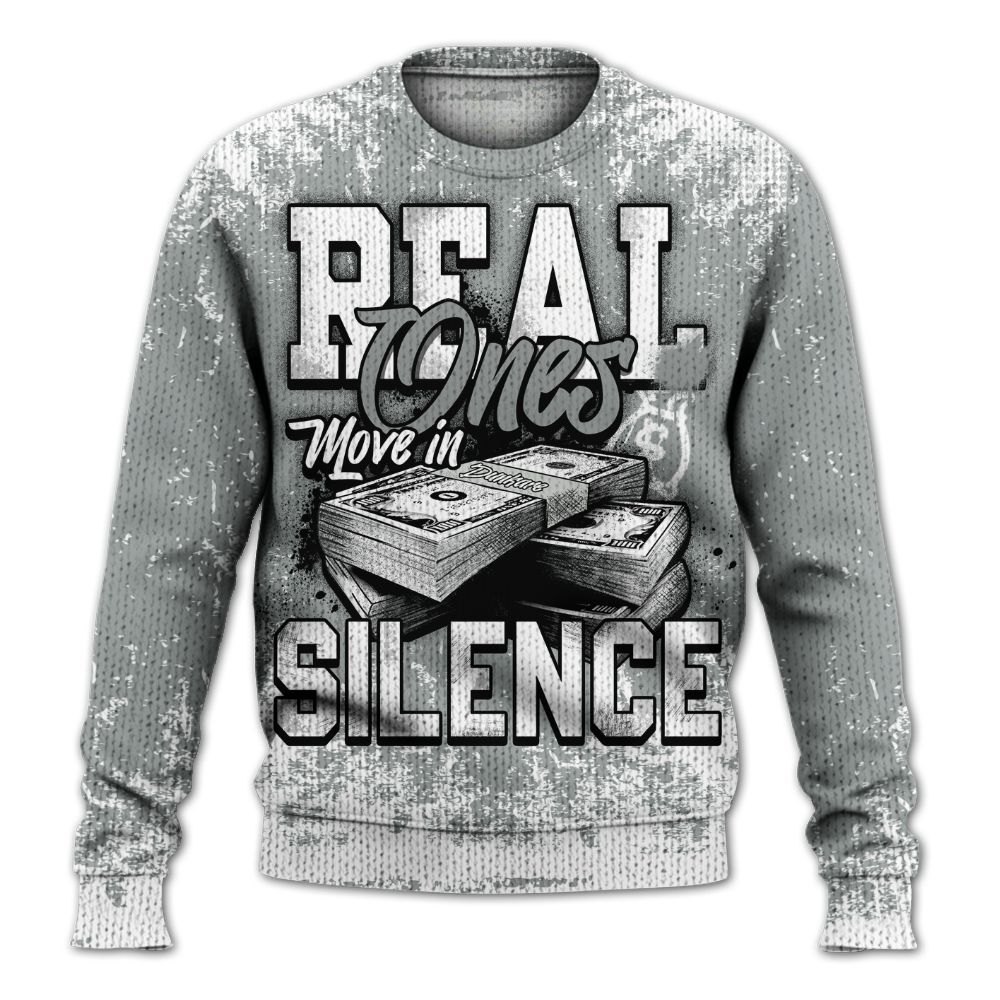 Knitted Sweater To Match Dunk Low White Light Smoke Grey - Move In Silence Money Street Retro