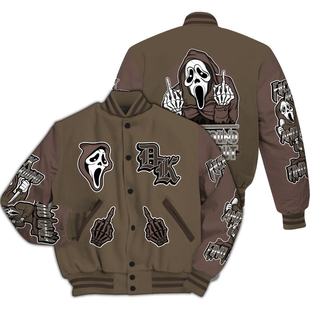 Varsity Jacket To Match AMM Dark Mocha 4s - F#CK And Find Out Graphic All Over Print