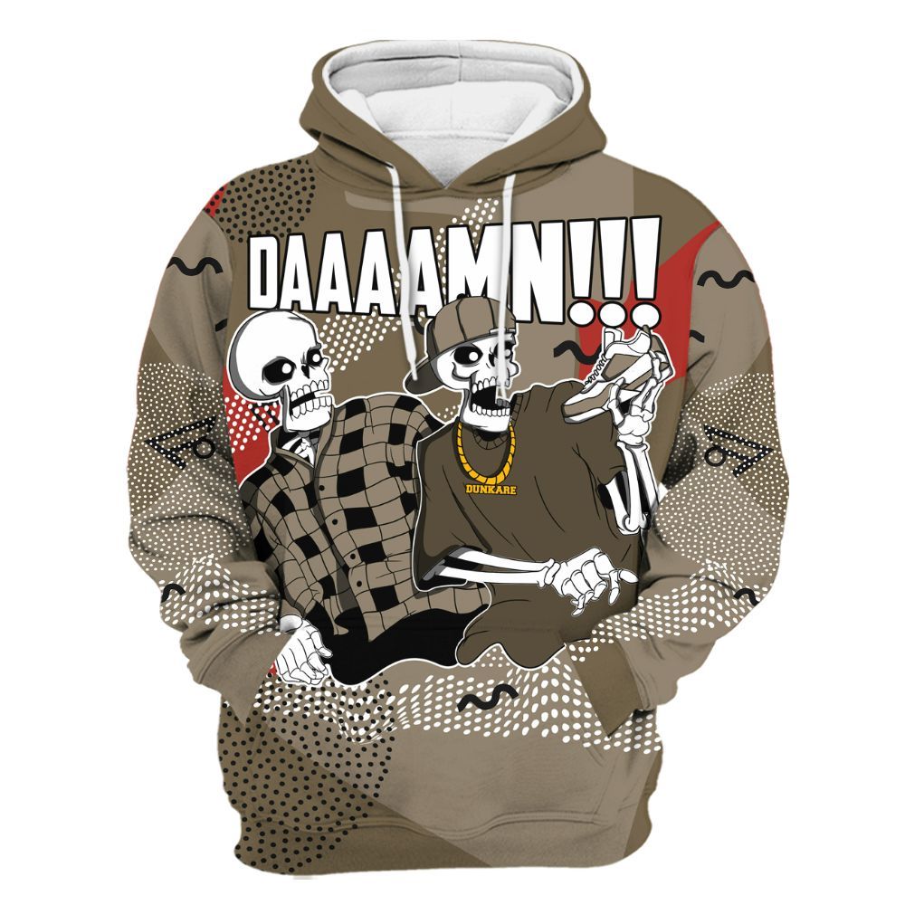 Hoodie To Match Olive 9s - Graphic Meme Damnn All Over Print