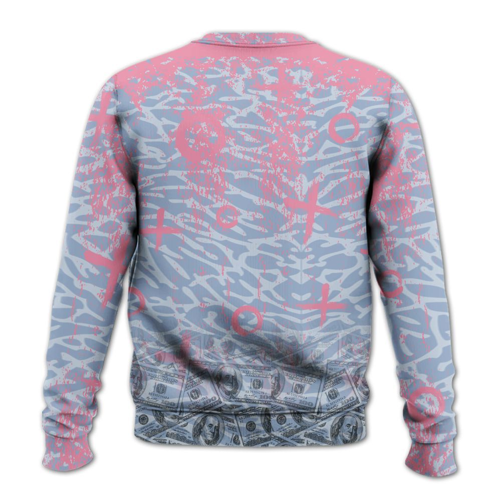 Sweatshirt To Match Denim Pink Glow 3s - Selfmade Unique Grunge All Over Print