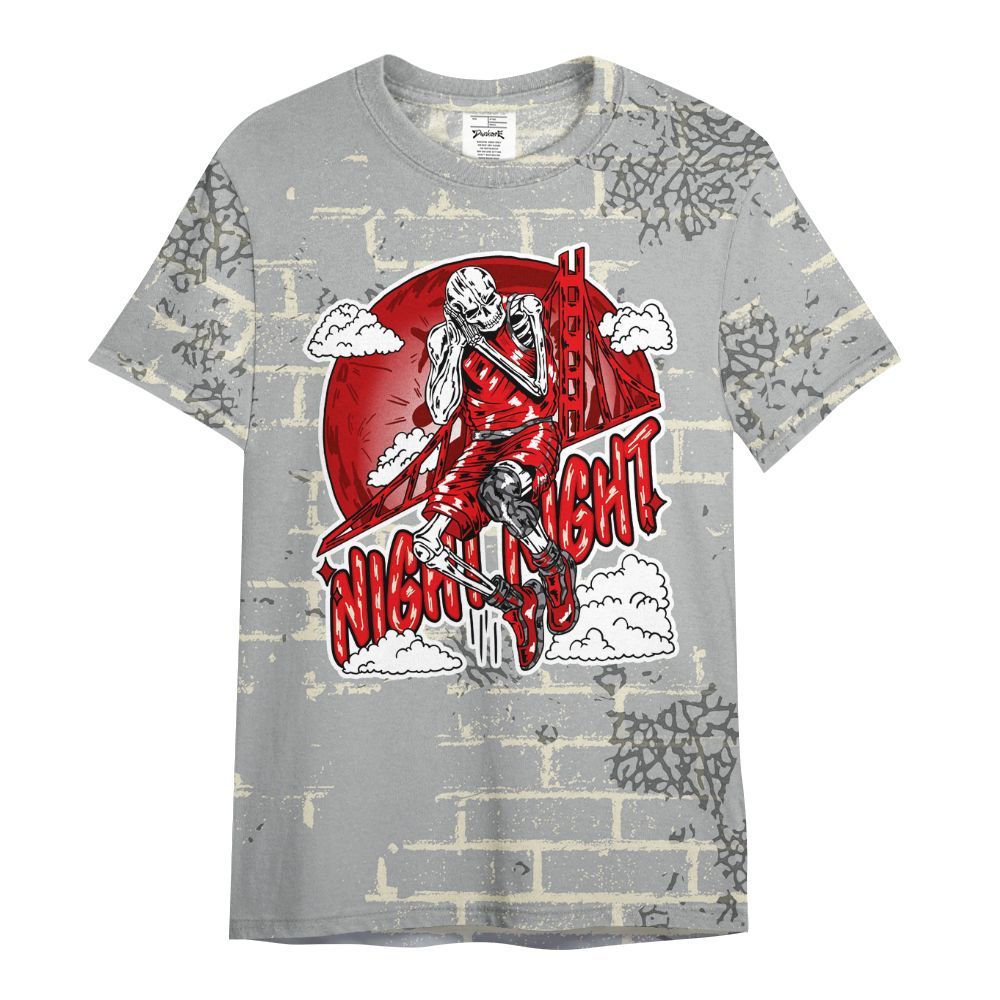 Shirt To Match Cement Grey 3s - Seeya Skeleton Brick All Over Print