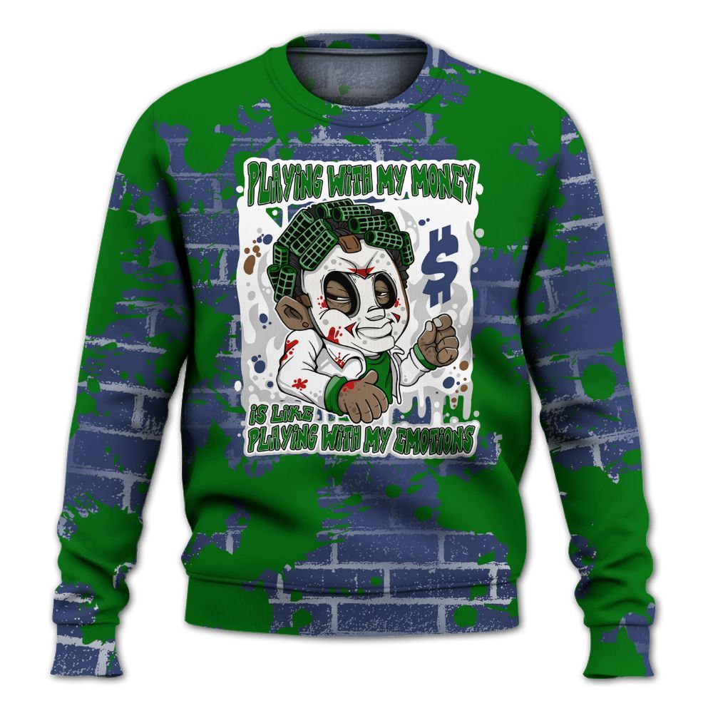 Sweatshirt To Match Midnight Navy 13s - Playing With My Money Graphic Halloween All Over Print