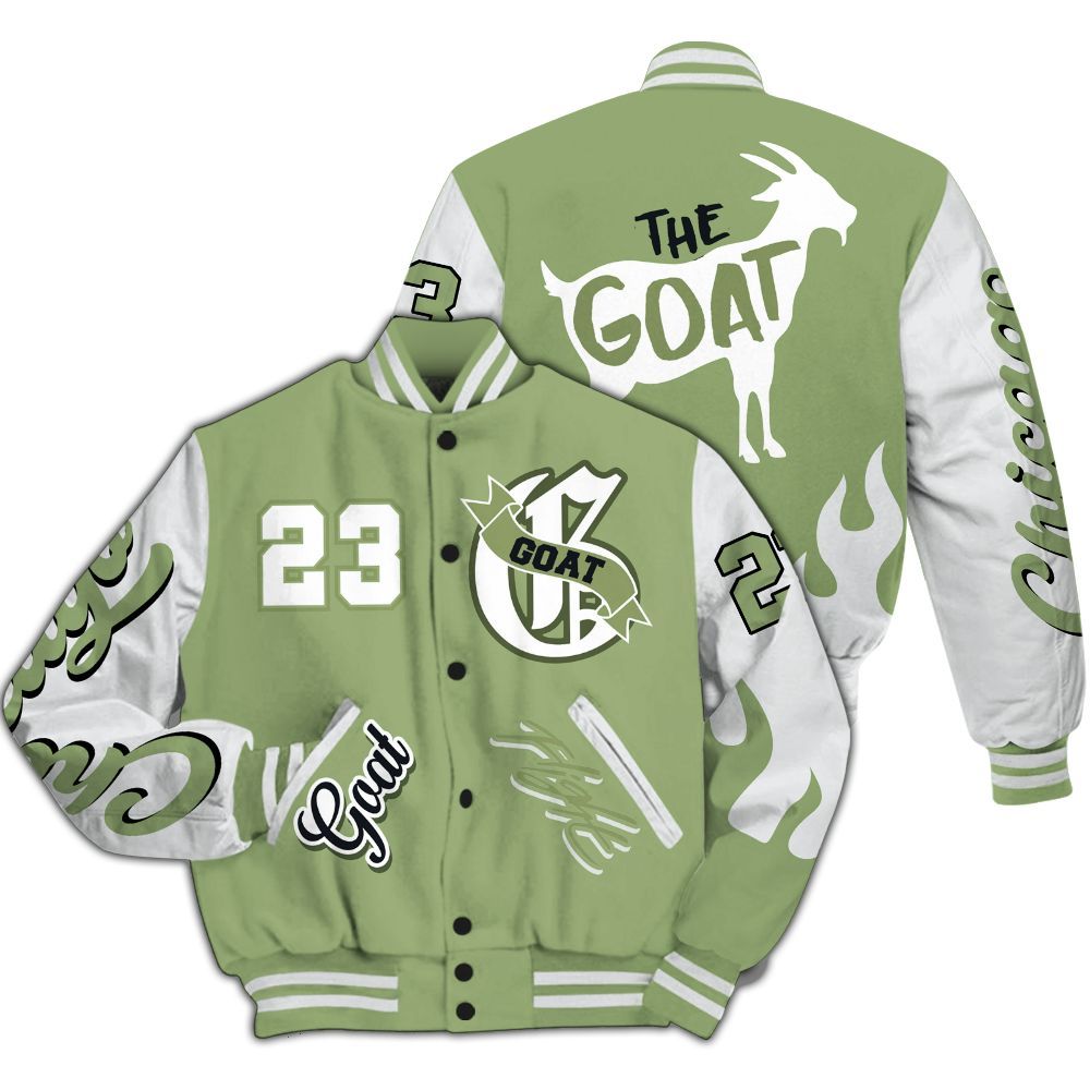 Varsity Jacket To Match Oil Green 4s - The G.O.A.T Flight Streetwear All Over Print