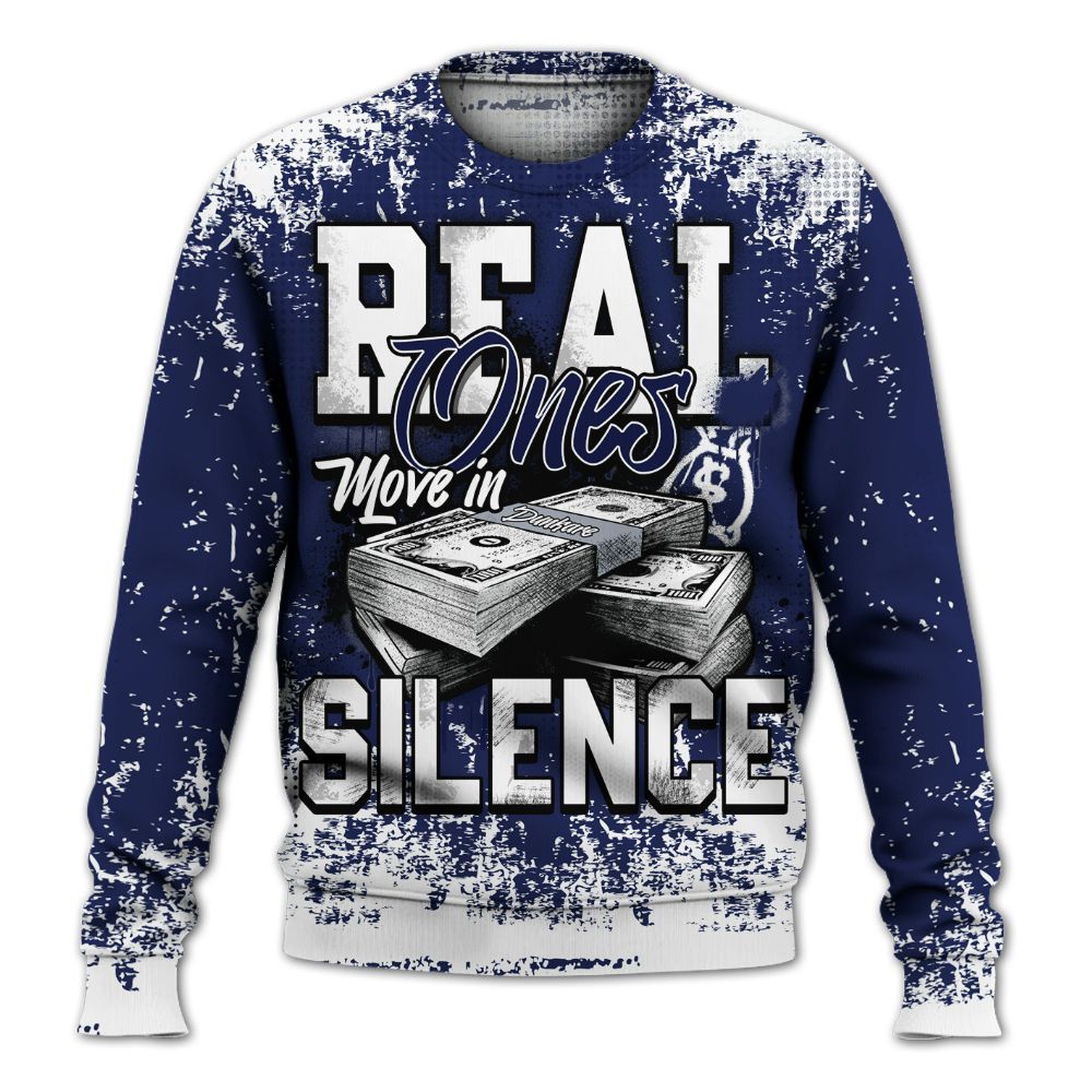 Sweatshirt To Match Midnight Navy 11s - Move In Silence Money Street Retro All Over Print