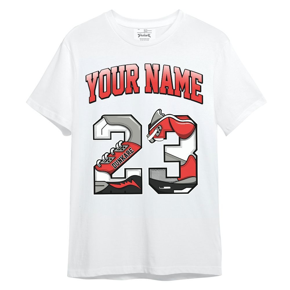 Shirt To Match Vomero 5 Bright Crimson Custom Name Number 23 5s Unisex Shirt