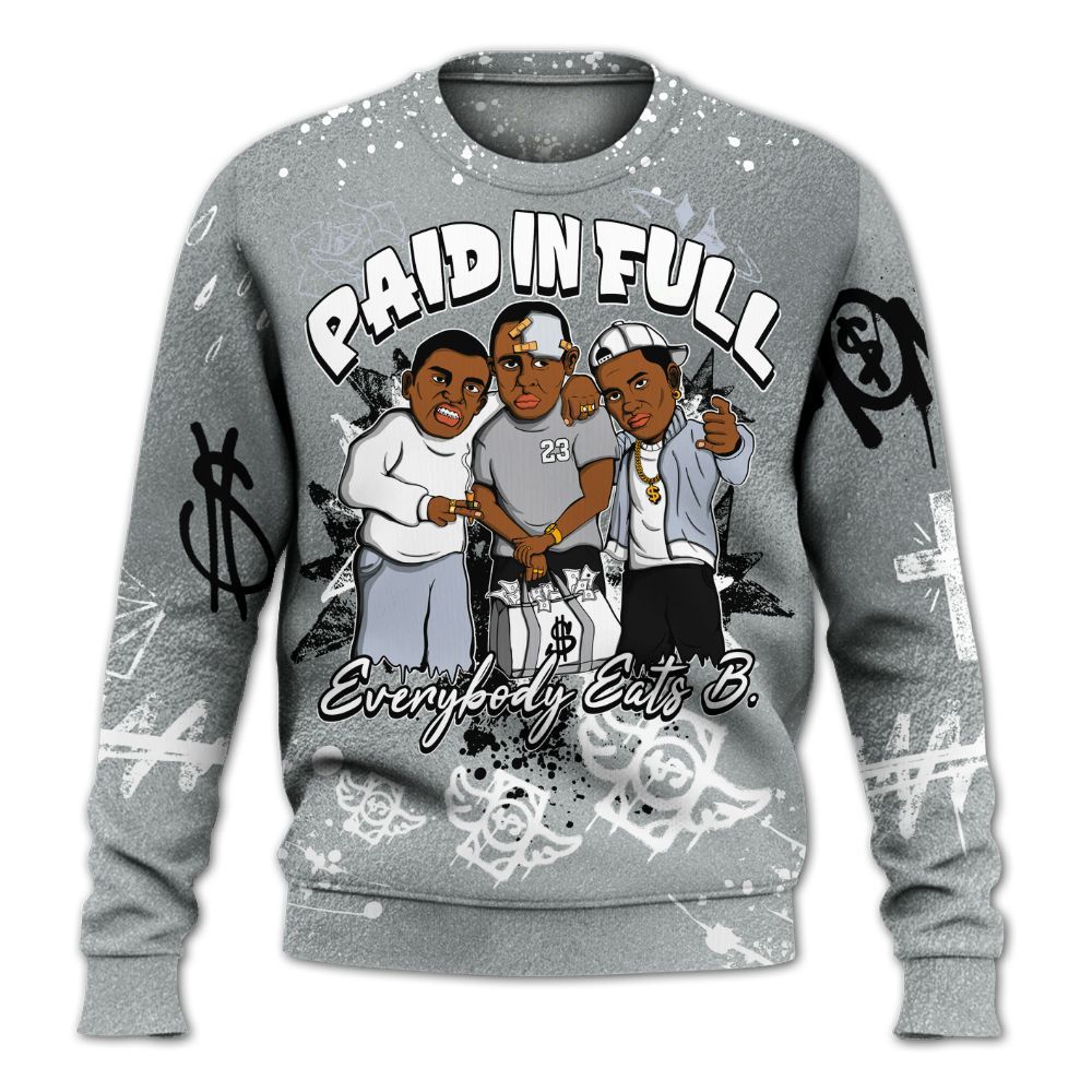 Sweatshirt To Match White Metallic 2026 5s - Everybody Paid In Full Crayon All Over Print