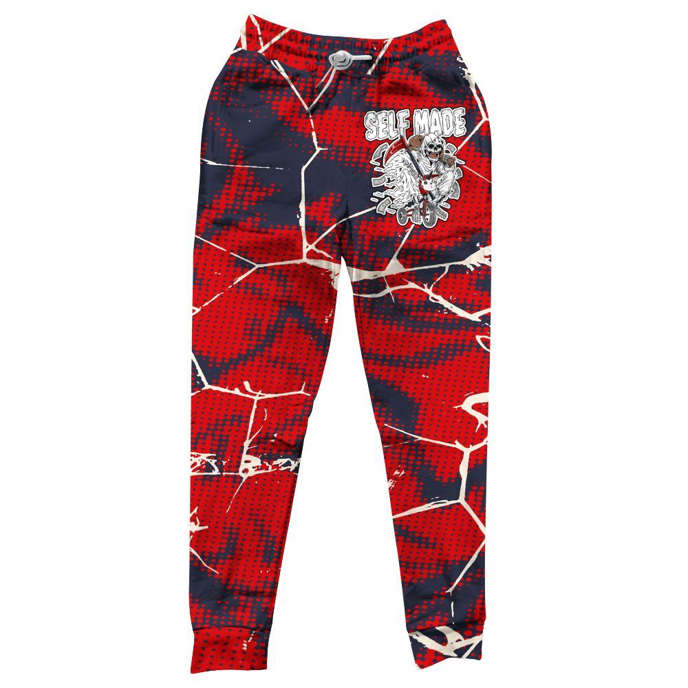 Sweatpant To Match Low OG Howard University 1s - Self Made Skeleton Crack All Over Print