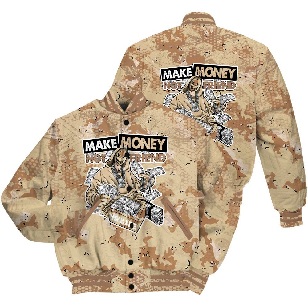 Varsity Jacket To Match Desert Camo 3s Shirt - Make Moneys Unique All Over Print