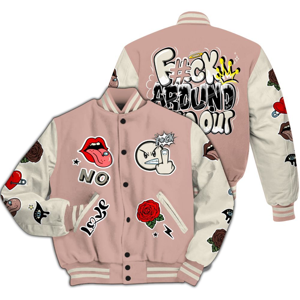 Varsity Jacket To Match Air Force Low 1 Arctic Orange - FK Around Find Out All Over Print