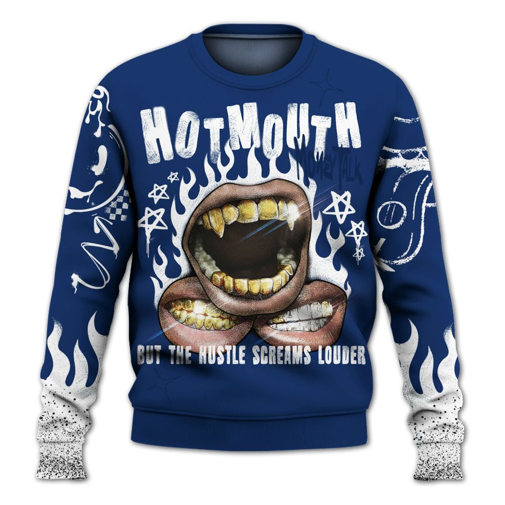 Sweatshirt To Match High OG Deep Royal Blue 1s - Mouth Burning Street Style All Over Print