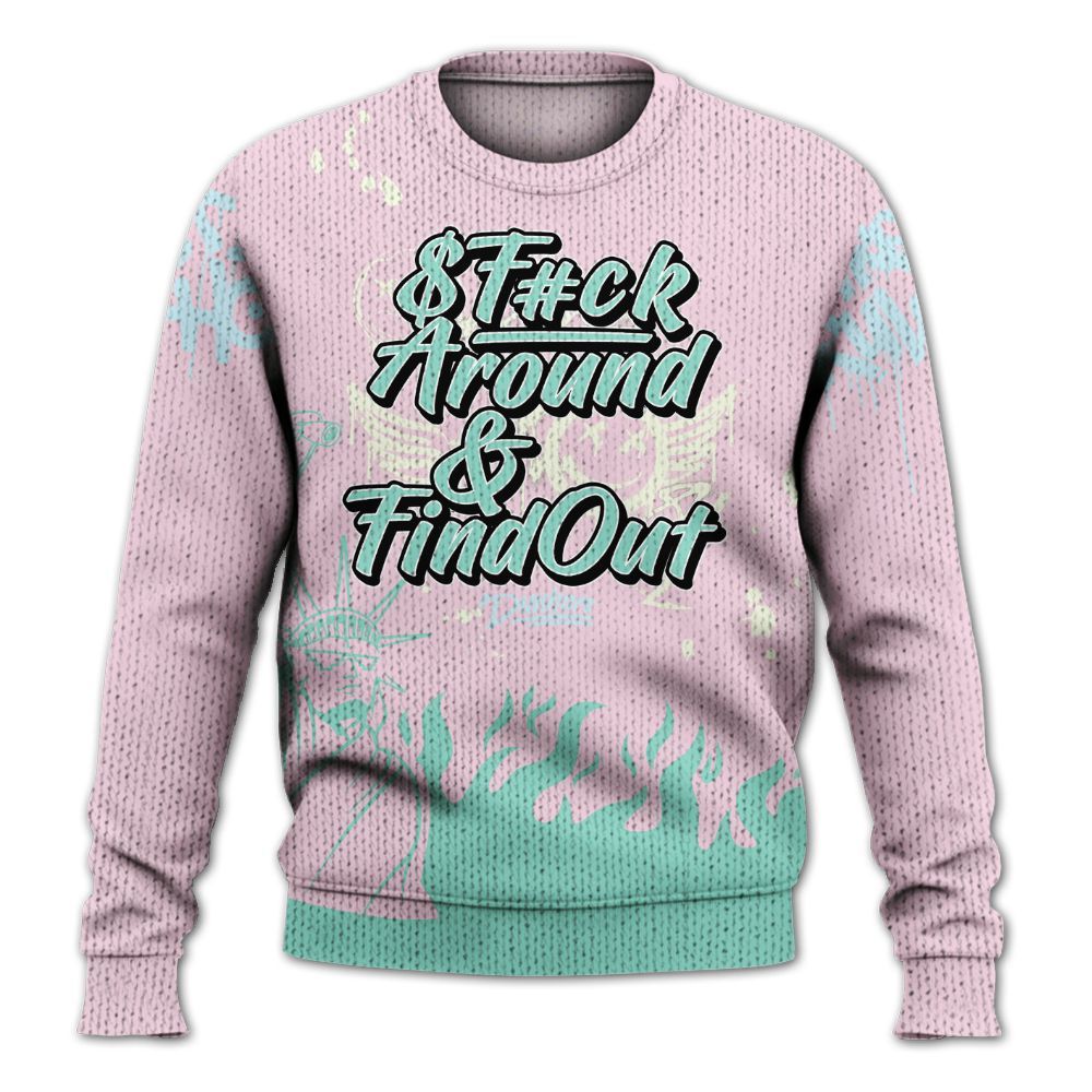 Knitted Sweater To Match Retro Easter 5s - Graphic Fck Around Find Out