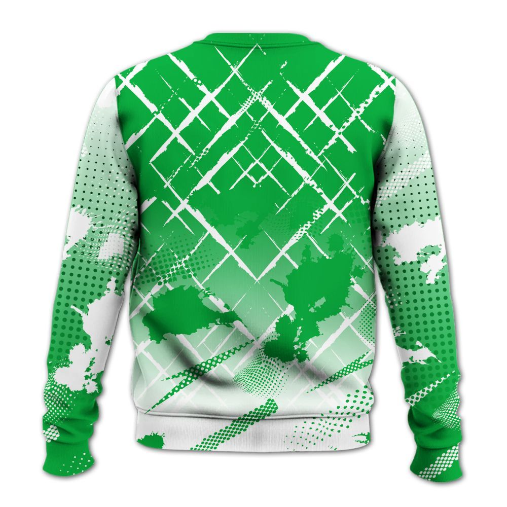 Sweatshirt To Match Lucky Green 5s - Halftone Stand Business Dripping All Over Print