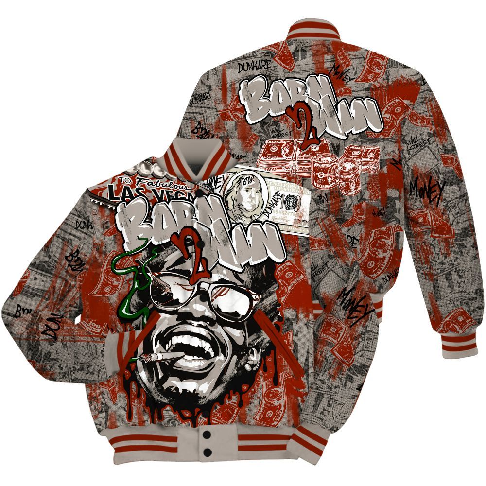 Varsity Jacket To Match El Grito 5s Shirt, Born To Win Money All Over Print