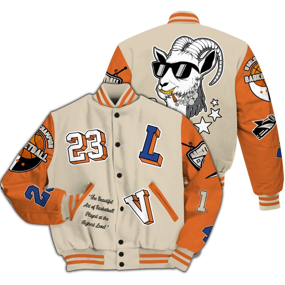 Varsity Jacket To Match Air Max 90 Rattan Birch - The GOAT Got Em Retro Graphic All Over Print