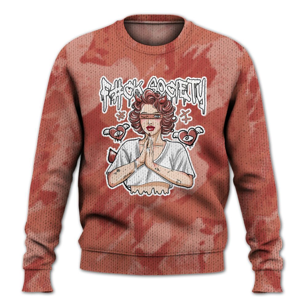 Knitted Sweater To Match Dune Red 13s - F#ck Xociety Halftone