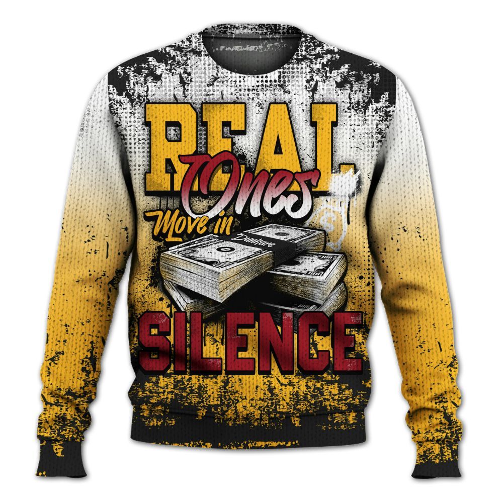 Sweater To Match White Taxi 12s Shirt, Move In Silence Money Street Retro Graphic