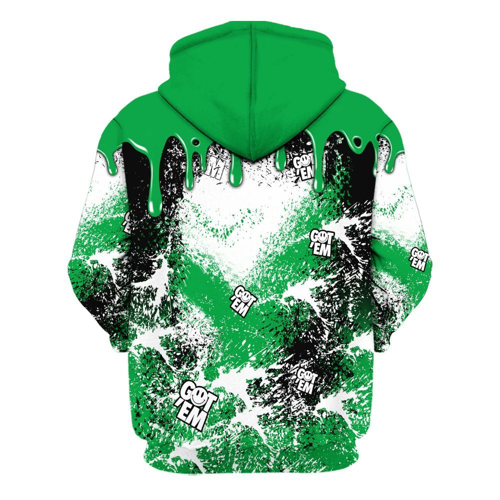 Hoodie To Match Low Lucky Green 1s - Dripping 23 Drip All Over Print