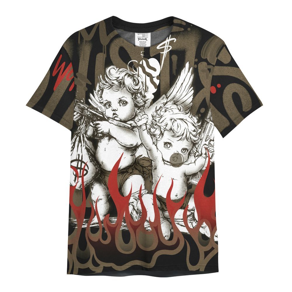 Shirt To Match Olive 9s - Angel Hustle Hard All Over Print