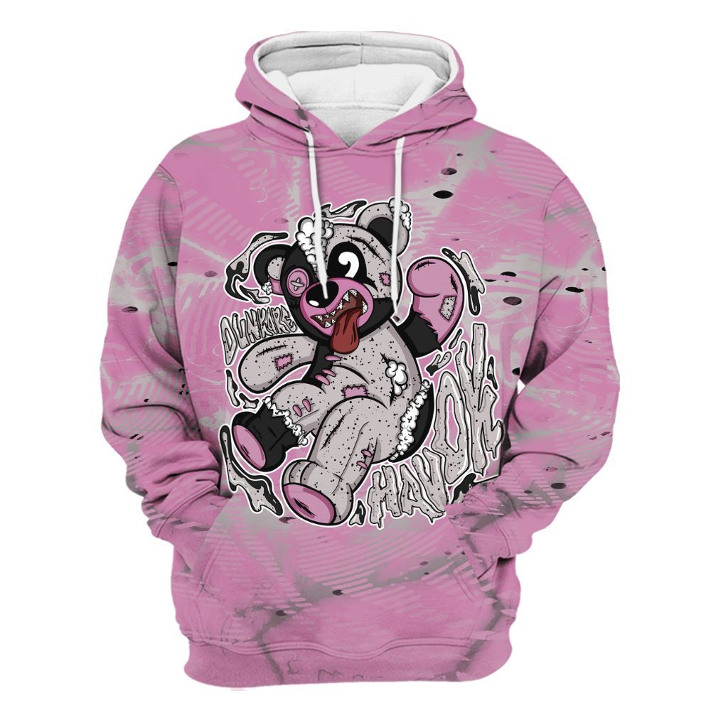 Hoodie To Match Neutral Grey Black White Orchid 4s - Havok Bear All Over Print