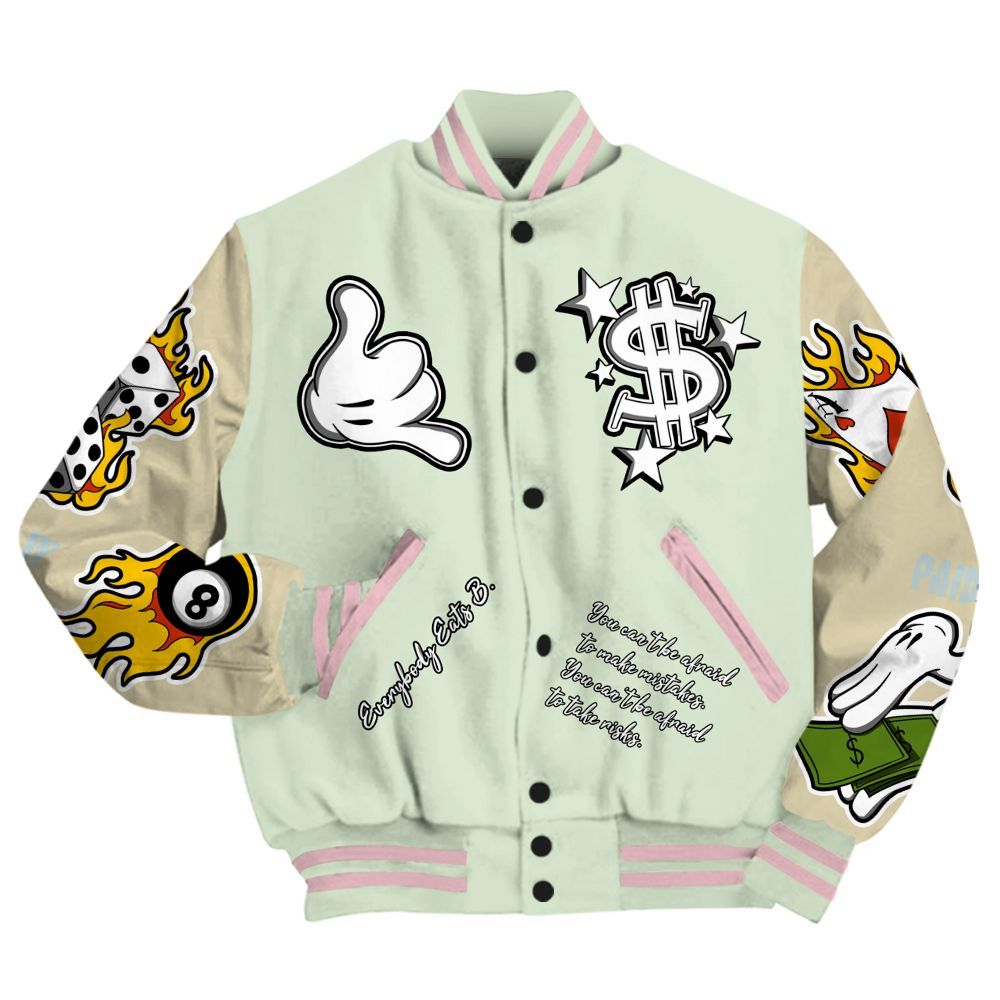 Varsity Jacket To Match Spring Is In The Air 3s - Everybody Paid In Full Graphic All Over Print