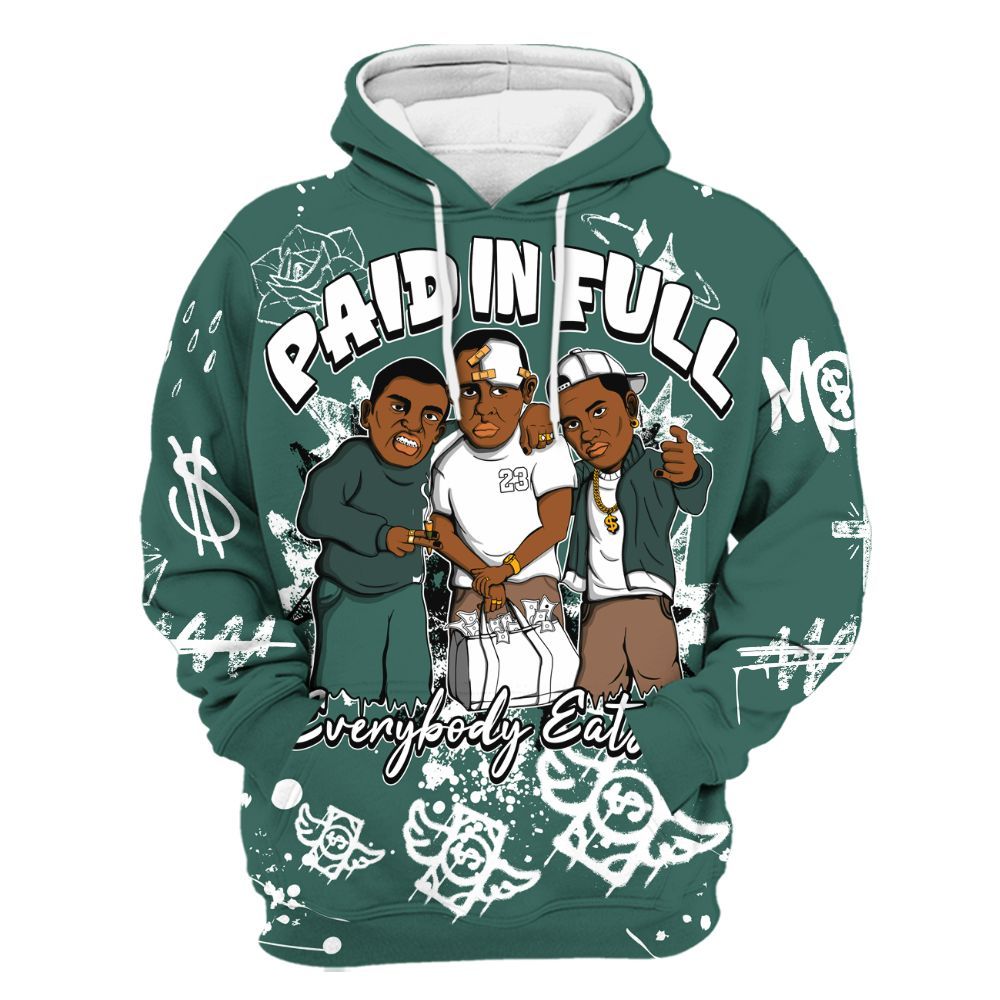 Hoodie To Match Low OG Oxidized Green 1s - Everybody Paid In Full Crayon All Over Print