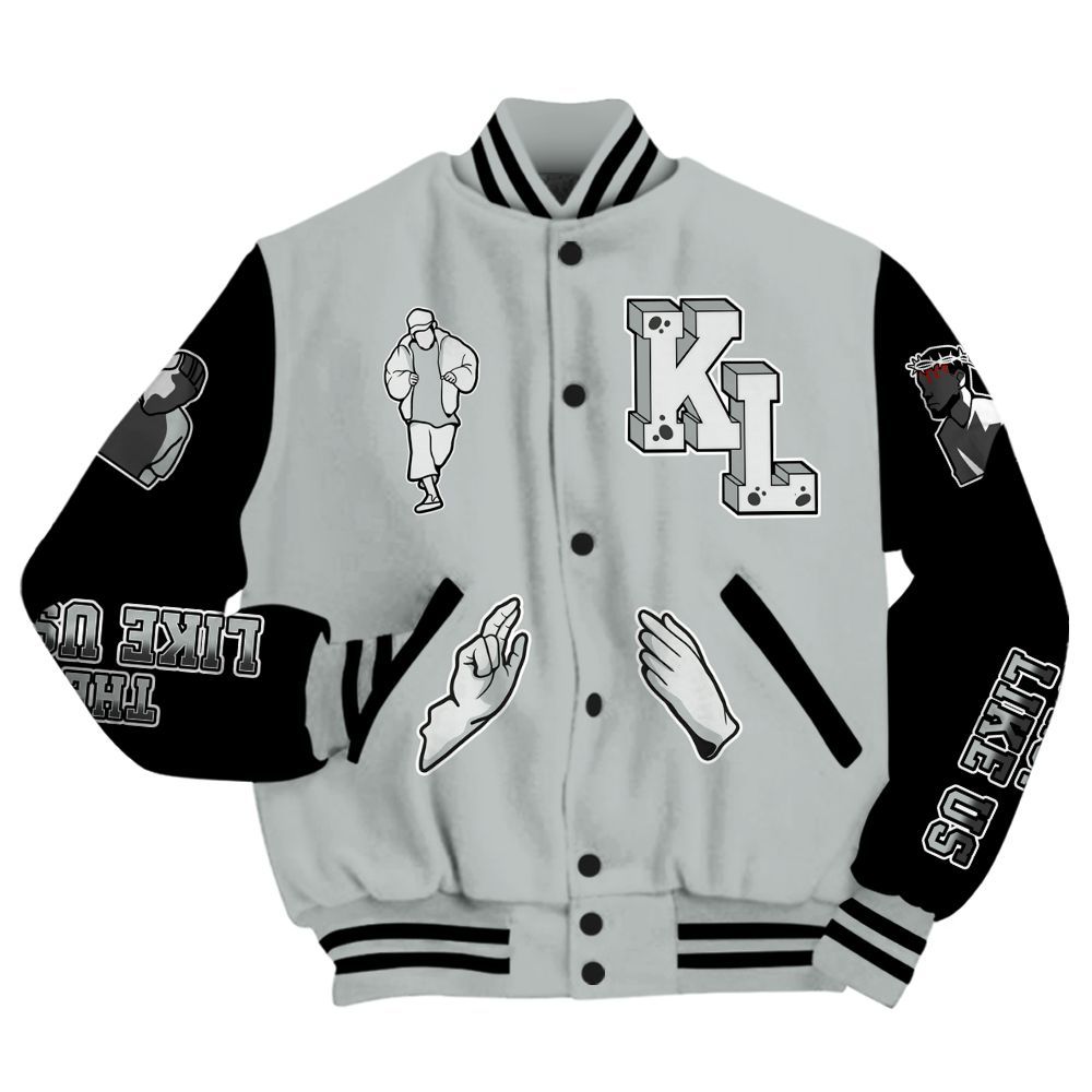 Varsity Jacket To Match Black Wolf Grey 12s - Dislike Us Graphic All Over Print