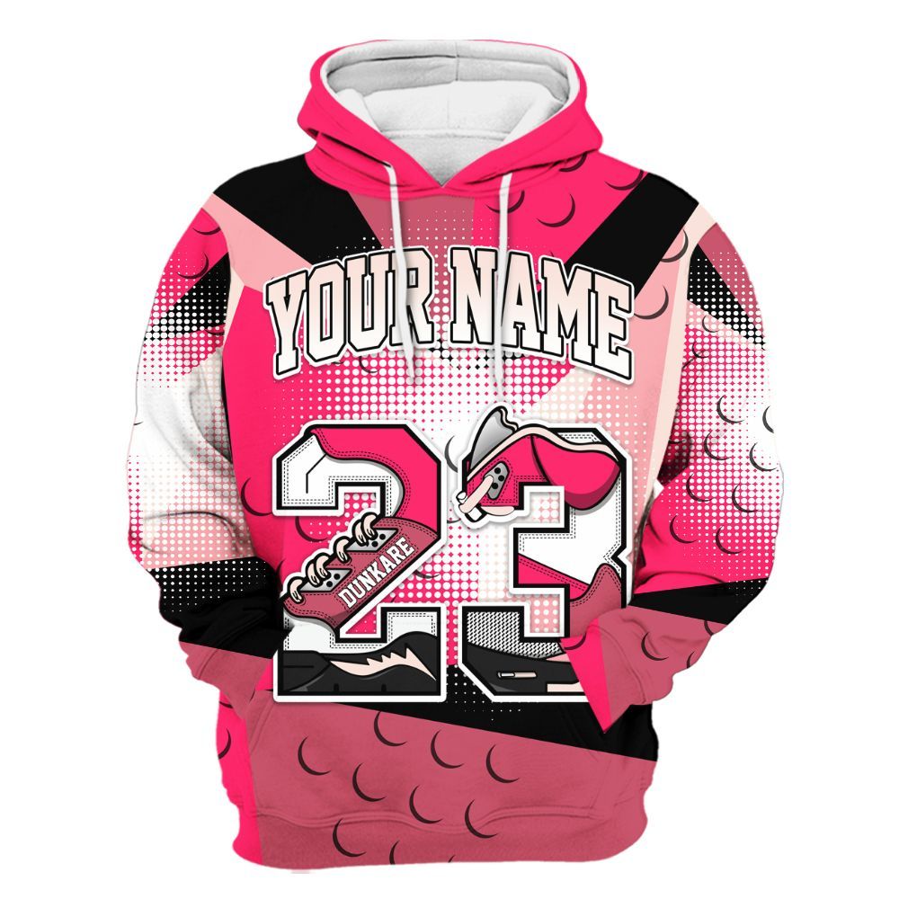 Hoodie To Match A'One Hyper Pink Shirt, Poly Custom Name Number 23 5s All Over Print