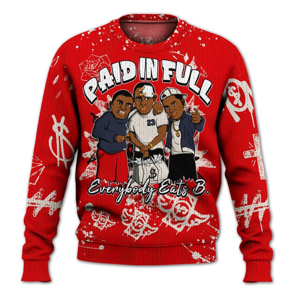 Knitted Sweater To Match Low OG Howard University 1s - Everybody Paid In Full Crayon